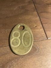 Vintage Oval Brass Cow Tag 80