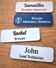 1x3 Personalized Name Tag Employee Badge Staff Id Magnet Or Pin Back
