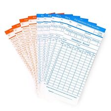 Time Cards Monthly Timesheet Clock Timecard 6 Column 2-sided Card - 100pcs