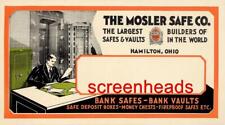Vintage Advertising Label The Mosler Safe Co. Hamilton Ohio