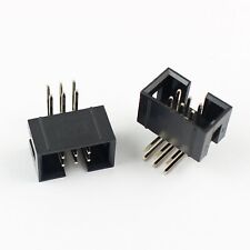 5pcs 2.54mm 2x3 Pin 6 Pin Right Angle Male Shrouded Idc Box Header Connector