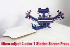 Open Box 4 Color 1 Station Micro-registration Screen Press Printing Machine