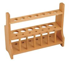 Wooden Test Tube Rack With 6 Draining Pins - Accommodates 13 Tubes Up To 25m...