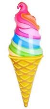 Large Rainbow Ice Cream Cone Inflatable 36 Inch Inflate Toy Blow Up Party Favor