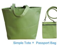 Quality Microfiber Large Simple Tote Bag Shopping Bag W Mini Passport Bag