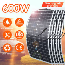 600w Watt Flexible Solar Panel 18v Mono Home Rv Rooftop Camping Off-grid Power