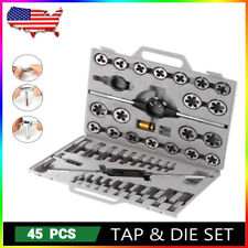 45 Pcs Metric Tap And Die Set W Fine Cylindrical Pipe Thread Craftsman Kit Us