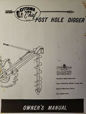 Ottawa Farm Chief 3-point Tractor Post Hole Digger Drill Owner Parts Manual