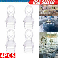 4pcs Crystal Clear Stackable Designer Back Wedding Dining Banquet Chairs