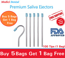 100 Tips - Saliva Ejectors Ejector Clearblue Dental Suction Tips Disposable