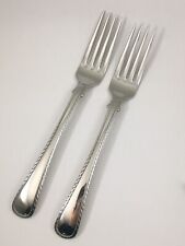 2 Lenox Williamsburg Feather Edge Glossy 188 Stainless Dinner Forks Flatware