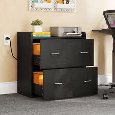 31.5w 2-drawer Lateral File Cabinet With Open Shelf Charging Station Office