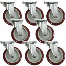 8 Pack 5 Inch 5 Caster Wheels Swivel Plate Casters Polyurethane