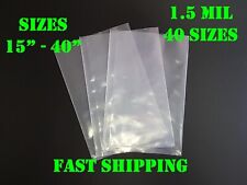 Multiple Sizes Clear Poly Bags 1.5mil Flat Open Top Plastic Packaging Packing