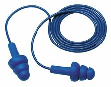 Qty 20 Pair Corded Ear Plugs Reusable Metal Detectable Hearing Protection Blue