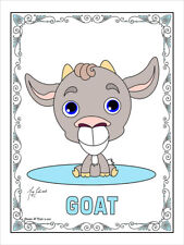 Goat Print Poster Farm Animal Wall Art Goat Decor Kid Art Doe Buck
