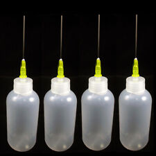 4 Needle Tip Plastic Bottle Dispenser Oil Solvent Ink Applicator Dropper 0.7 Oz