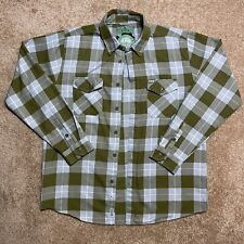 Dixxon Flannel Shirt Mens Large Green Plaid Astoria Form Function Long Sleeve