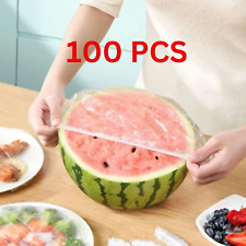 100pcs Disposable Food Cover Plastic Wrap Elastic Food Covers For Fruit Bowl Cup