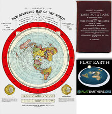 Flat Earth Map - Gleasons New Standard Map Of The World - Large 24 X 36 1892