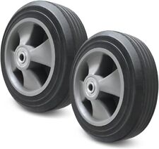 2pc 8 Replacement Solid Rubber Tire Steel Wheel For Dolly Hand Truck Cart