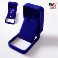 High Quality Black Velvet Necklace Pendant Gift Box Case Jewelry Display Blue Us