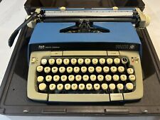 Smith-corona Galaxie Twelve Xii 12 Typewriter Blue W Case Vintage Manual
