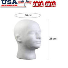 Male Foam Wig Mannequin 13head With Holder Stand Display Hat Glasses White