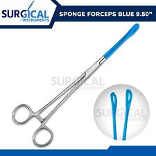 Sponge Forceps Blue Coated 9.50 Straight Gynecology Electrosurgical German Grad