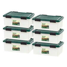 6 Pack 30.6 Qt Airtight Plastic Storage Bin With Lid And Secure Latching Buckles
