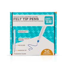 Felt Tip Pens Medium Tip Assorted Colors 36 Count