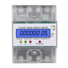 3-phase 4 Wire Ac 220380v 80a Din Rail Digital Electric Kwh Power Energy Meter