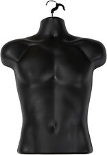 Torso Form Molded Mans Shirt Frosted Fits S - L Hanging Male Mannequin Black