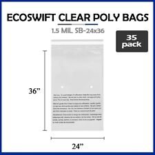 35 24x36 Large Ecoswift Self Seal Suffocation Warning Clear Poly Bags Free Ship