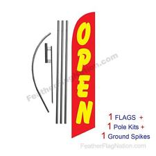 Open Red Yellow 15 Feather Banner Swooper Flag Kit With Polespike