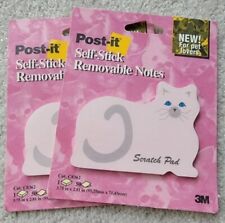 2 1995 Post It Cat Sticky Notes 3m 50ct Vintage Pets Newsealed
