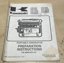 Vintage 1981 Kawasaki Kg550a - 2600b Portable Generator Preparation Instructions