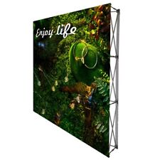8x8ft Fabric Pop Up Display Stand Backdrop For Trade Show With Carrying Bag
