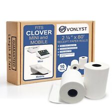 Vonlyst Receipt Paper Roll 2 14 X 80 For Clover Mini 10 Rolls