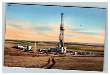 Oli Well Drilling Rig Williston Basin Western Nd Vintage Postcard