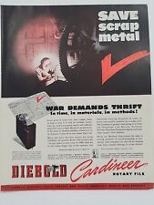 1942 Diebold Safe Lock Fortune Ww2 Print Ad Cardineer Rotary File Homefront