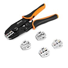 Crimping Tool Set 5pcs - Ratchet Wire Crimper Kit - Quick Exchange Jaw For He...