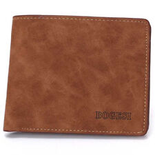 Mens Leather Bifold Credit Id Card Holder Billfold Wallet Slim Purse Business