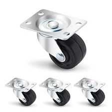 Powertec 17209v 1-12 Inch Low Profile Swivel Plate Caster Wheels With Black
