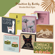 Primitives By Kathy Funny And Inspiring Wooden Block Signs Wall Desk Decor