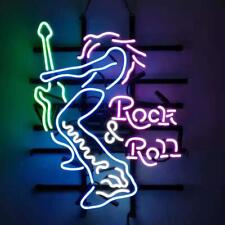 Rock Roll Guitar Music 20x16 Neon Light Lamp Sign Beer Bar Wall Decor