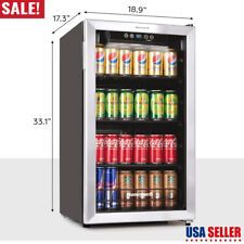Beverage Refrigerator Cooler Mini Fridge Glass Soda 115 Can Removable Adjustable