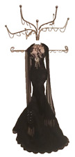 Elegant Dress Form Mannequin Jewelry Tree Holder Display Black Dress And Scarf