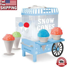 Countertop Snow Cone Maker Ice Shaver Machine Stainless Steel Party Indoors Blue