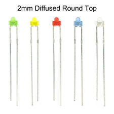 2mm Water Clear Diffused Round Top Flat Hat Warm White Red Blue Led Diodes